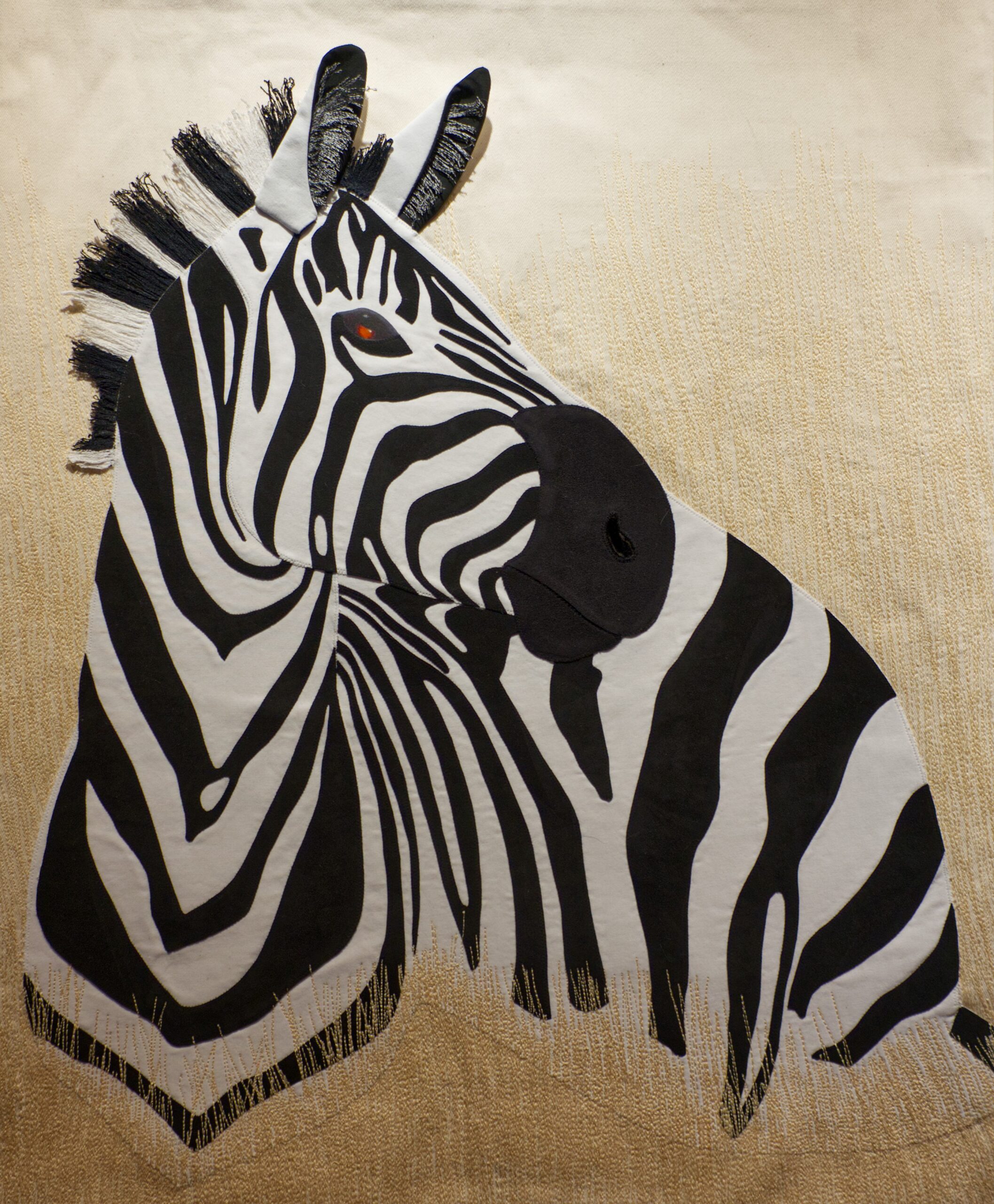 Zebra textile art